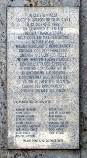 Plaque commemorating the victims  of the Piazza Fontana bomb