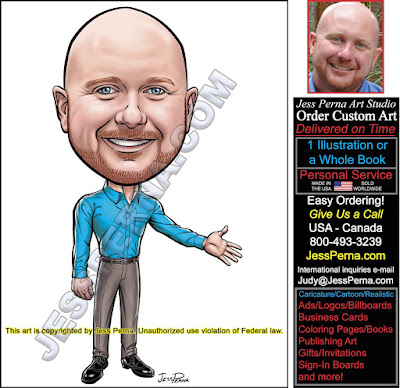 Real Estate Agent Open Neck Shirt Caricature