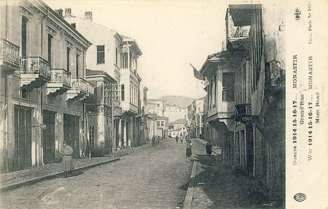 The main street in 1917 – look toward north. On the left is hotel "Bosnia".