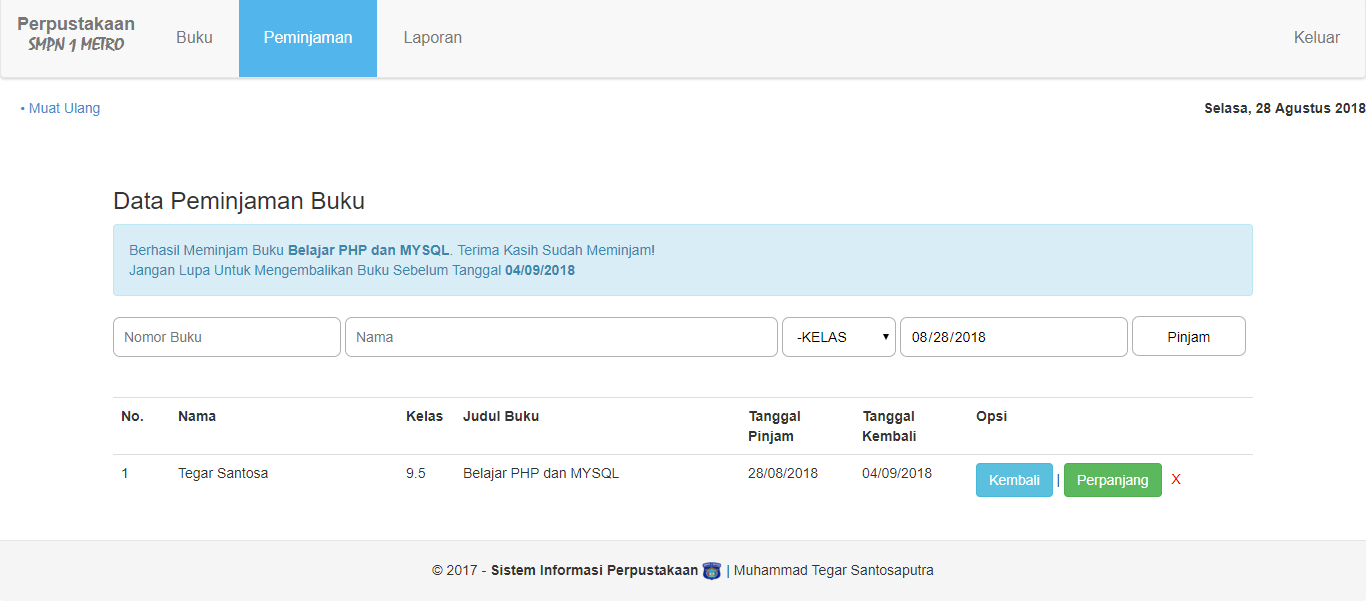 Aplikasi Sistem Informasi Perpustakaan PHP Mysql (Source Code ...