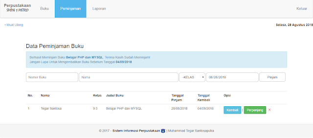 Aplikasi Sistem Informasi Perpustakaan PHP Mysql (Source
