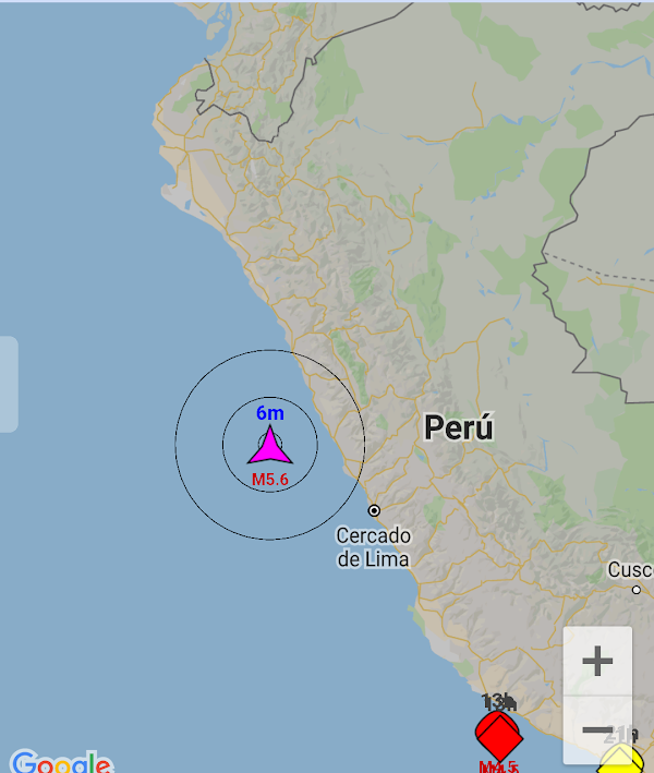 ÚLTIMA HORA: reportan sismo cerca de las Costas de Perú. ÚLTIMA HORA: reportan sismo cerca de las Costas de Perú.