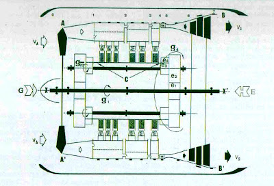 Planos del motor diseñado por Virgilio Leret.