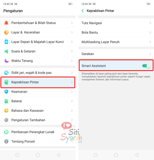 disable menu asisten pintar di oppo