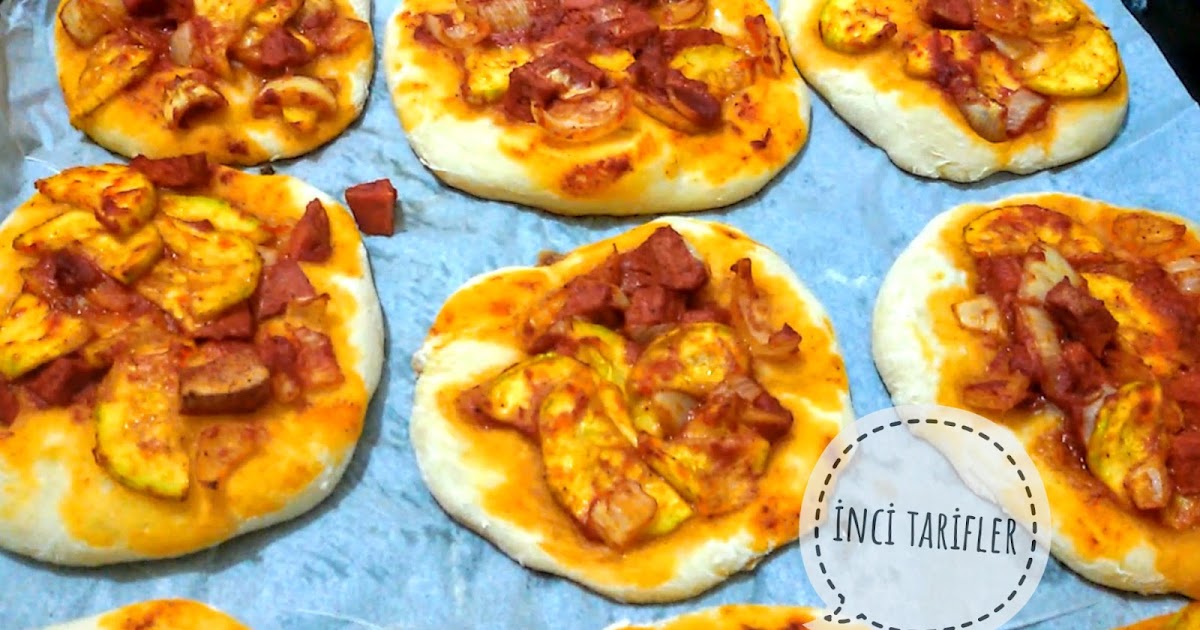 İnci Tarifler Kabaklı Mini Acil Pizza/Zucchini Mini Pizza/мини пицца с