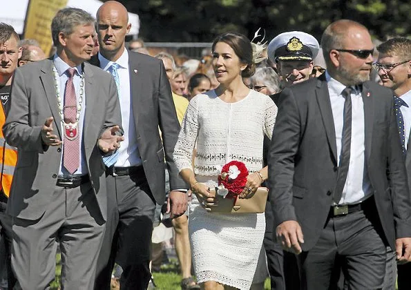 Crown Princess Mary attend the events of the 825th anniversary of Glostrup city. Princess Mary wore Prada Dress