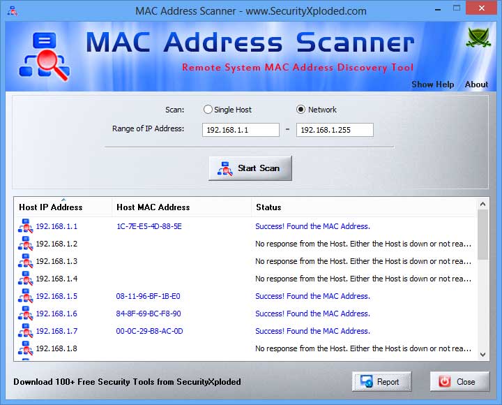 finding network mac address