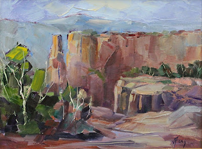 Monument Canyon, Impressionist Colorado Landscape Painting, Fine Art Oil Painting,�Overlook� by Colorado Contemporary Fine Artist Jody Ahrens 
