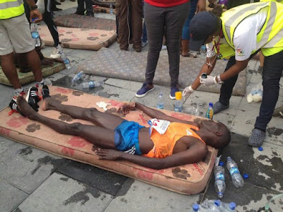 Pics: Marathon Runners who Passed Out after the Race #LagosMarathon