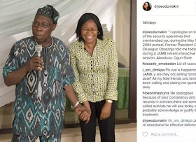 Obasanjo Apologises To Joe Odumakin Publicly