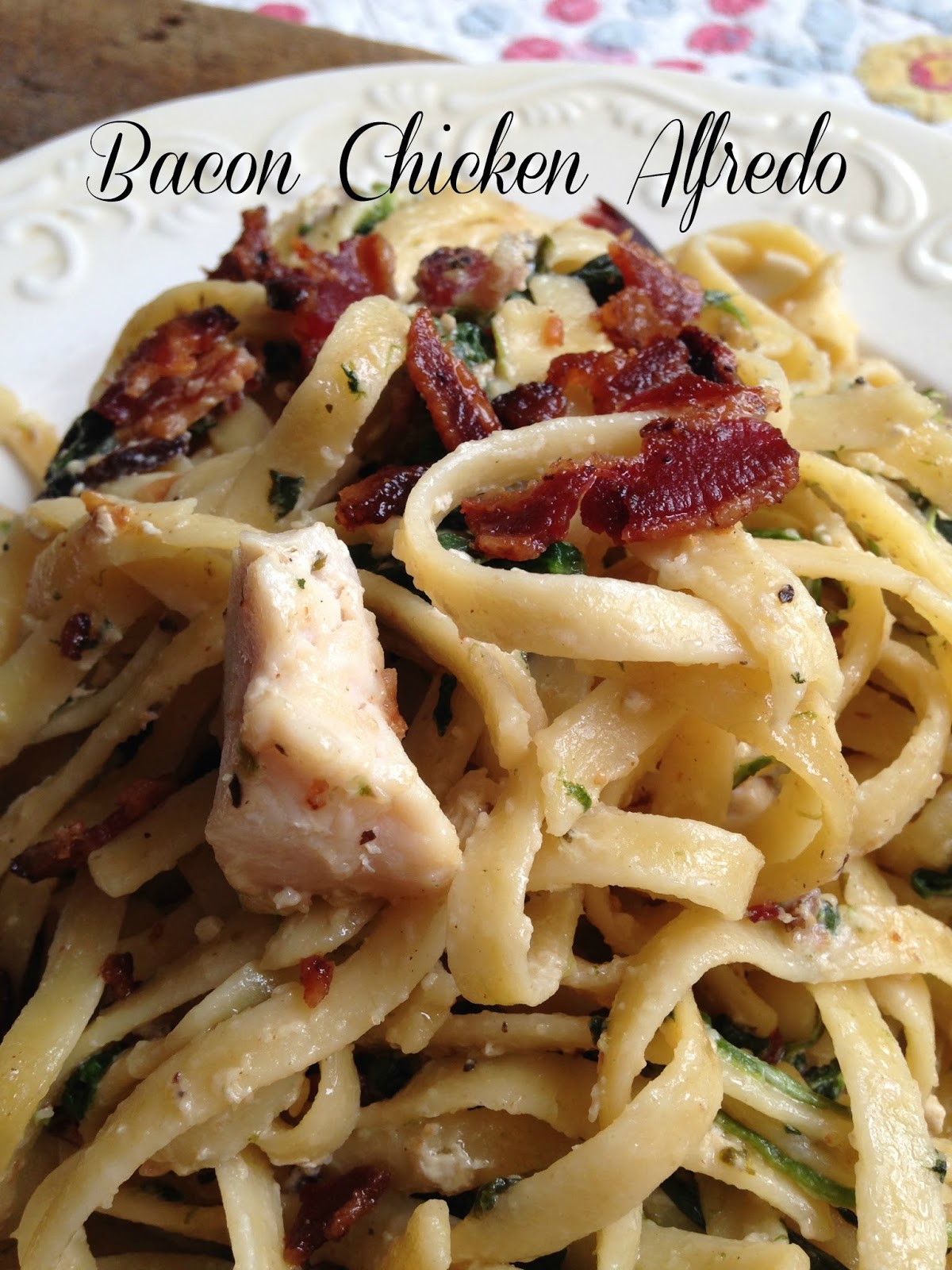 Bacon Chicken Alfredo Turnips 2 Tangerines