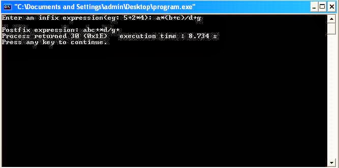 C Program and Algorithm for Conversion of an Expression from Infix to Postfix