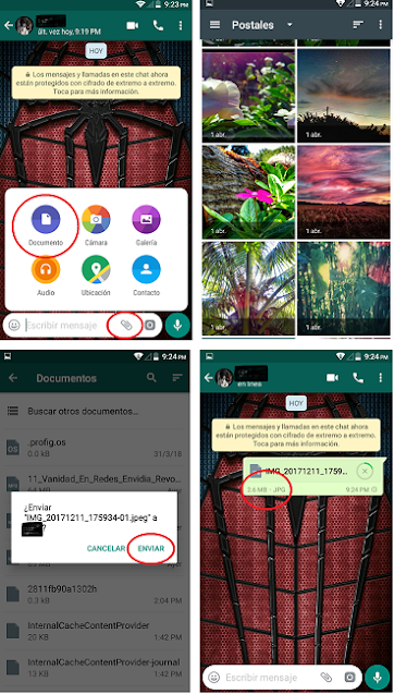 enviar imagen whatsapp como enviar imagenes sin compresión en Whatsapp