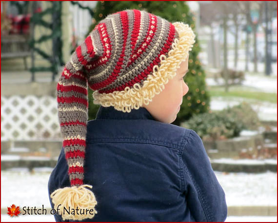 long christmas hat crochet pattern