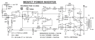 1000W Mosfet Power Inverter  circuit schematic