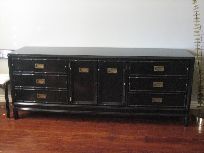 glossy black dresser