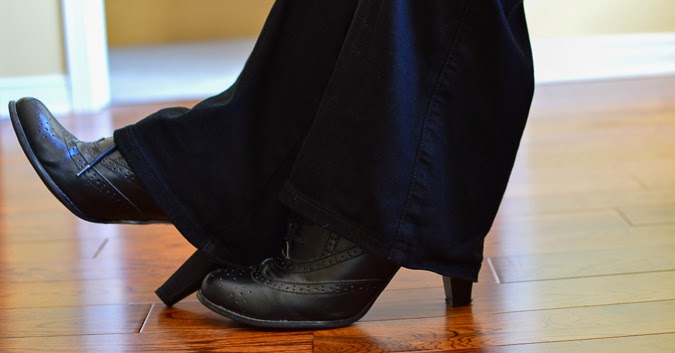 Oxfood ankle boots Black oxford high heel booties