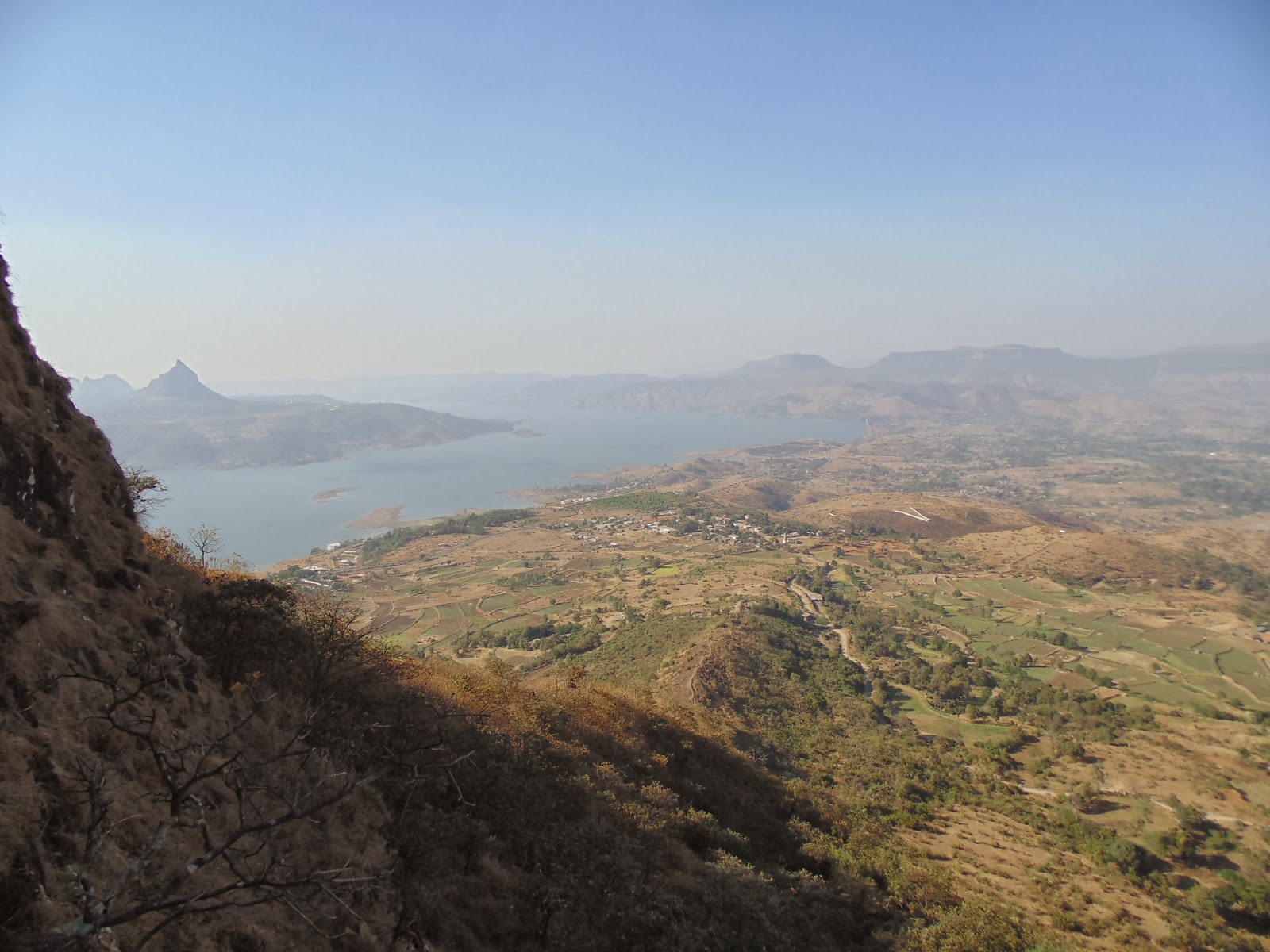 Scenic view of tikona fort near pune