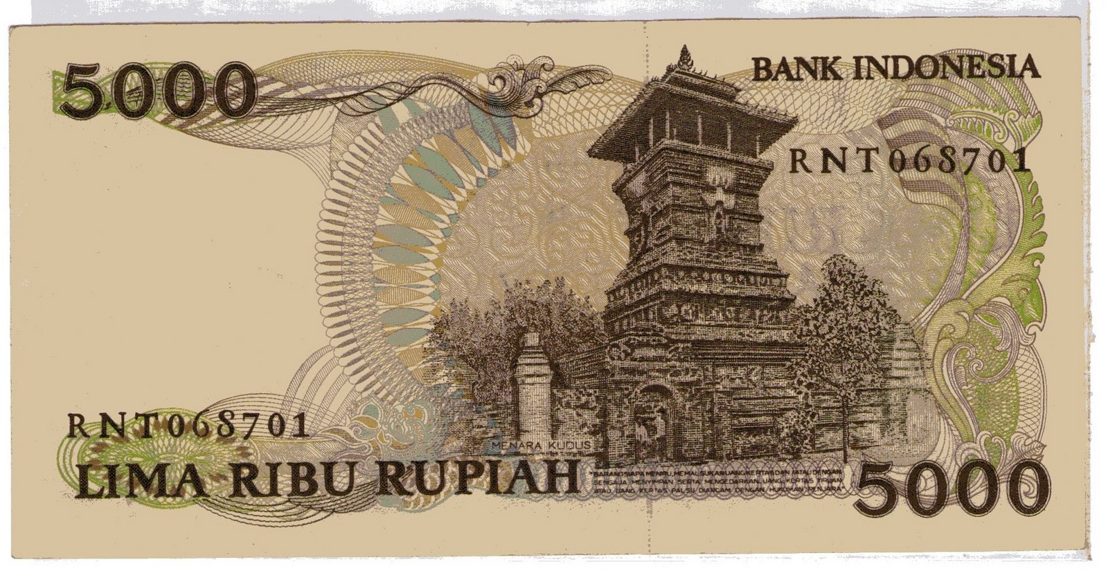 KOLEKTOR UANG JADUL: LIMA RIBU RUPIAH ( 5000 ) TAHUN 1986