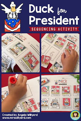 Duck for President Sequencing Activity Companion Resource for Presidents' Day or Election Day