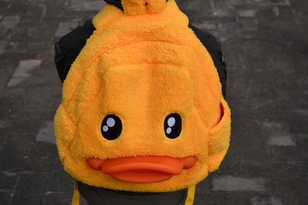 Patent Duck-shape Yellow backpack