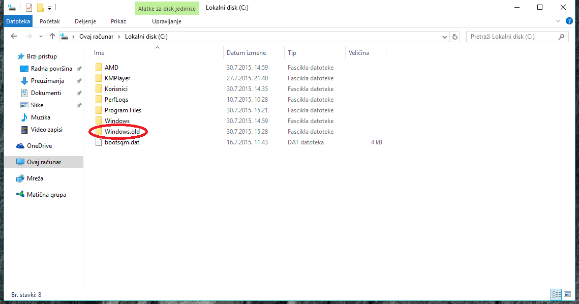 KAKO IZBRISATI WINDOWS
