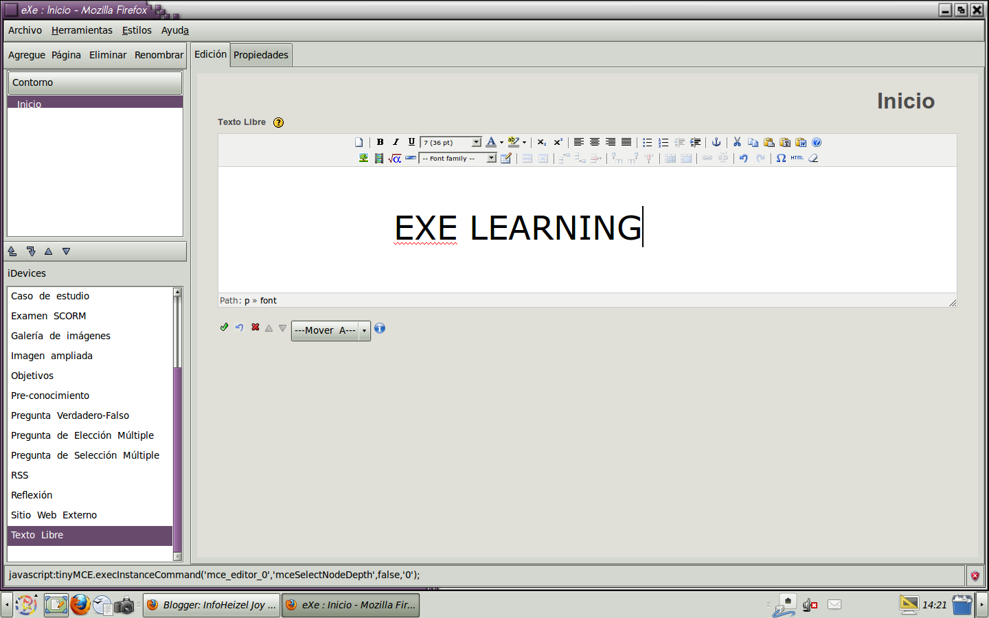 InfoHeizel Joy: Exe- Learning
