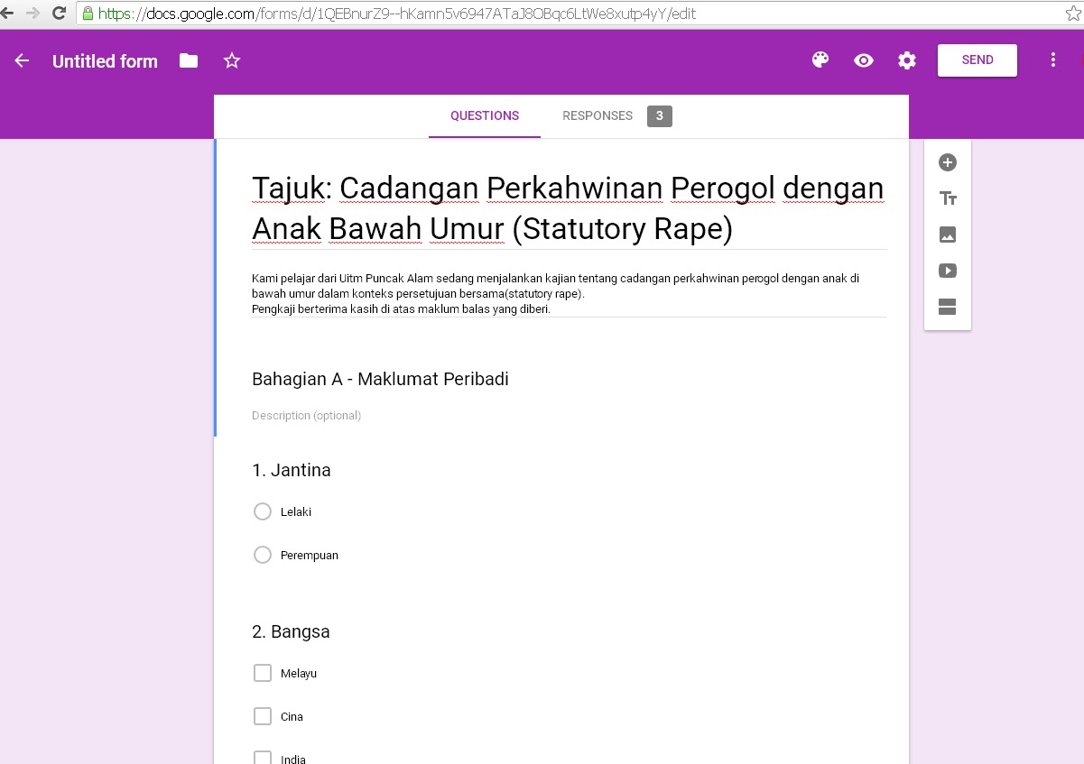 Contoh Soal Selidik Google Form