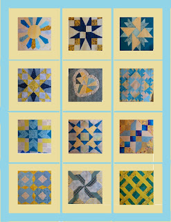 Rendering Aqua-yellow quilt