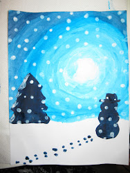 winter wonderland crafts christmas projects classroom arts painting project lesson hiver step scene silhouette paint kindergarten grade shades bricolage january