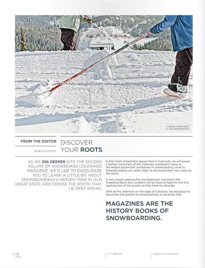 JEFF BROCKMEYER PHOTOGRAPHY Snowboard Colorado Magazine October Issue