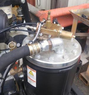 Check air compressor for leaks Exposed air compressor components
