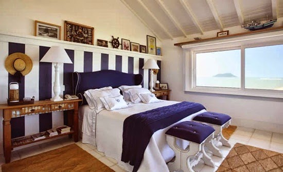 decoração azul branco