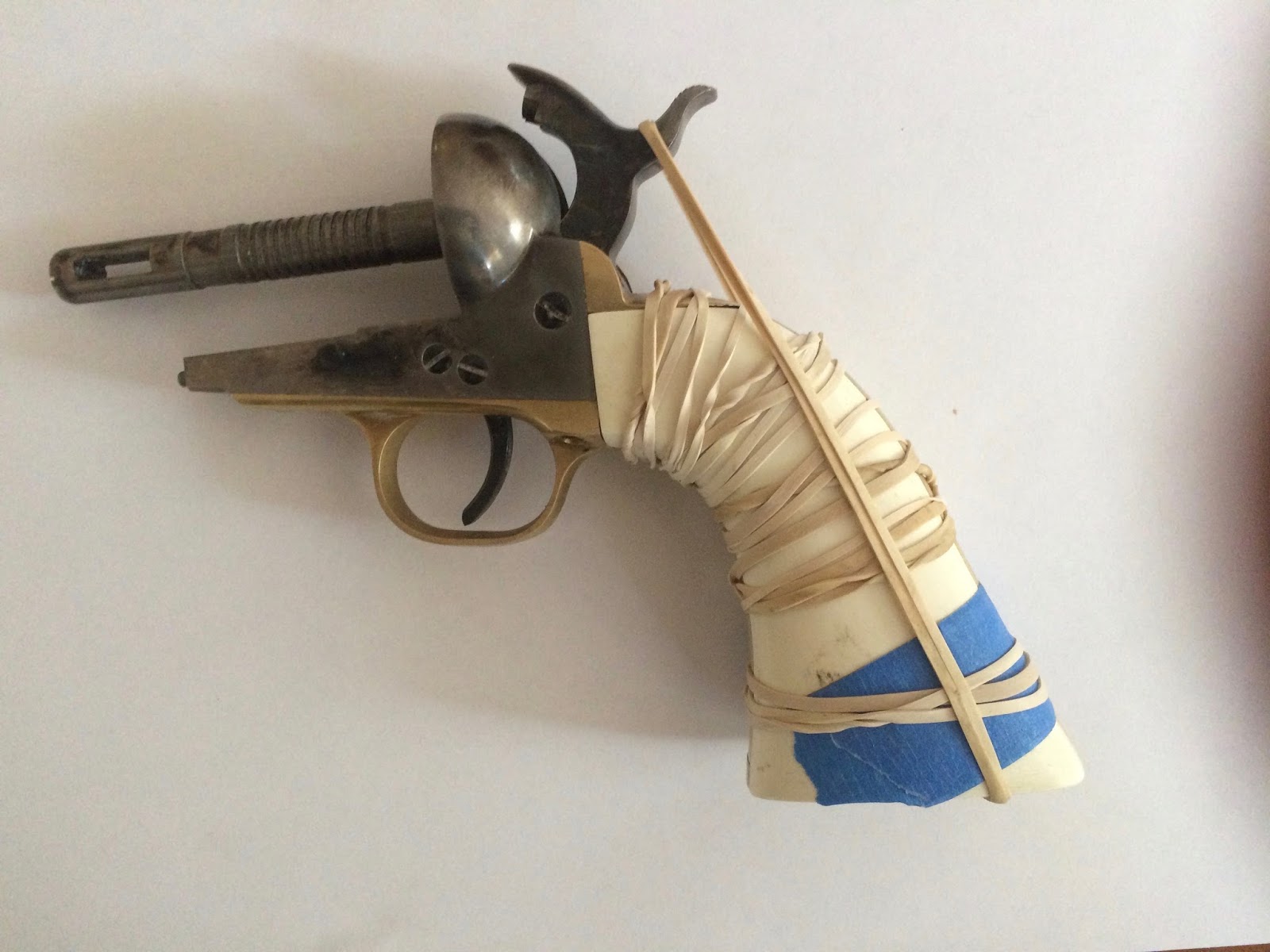 Hits and Misses Fitting New Grips to a Uberti 44 Army & Fixing Three