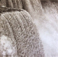 Charcoal drawing of Niagara Falls by Manju Panchal