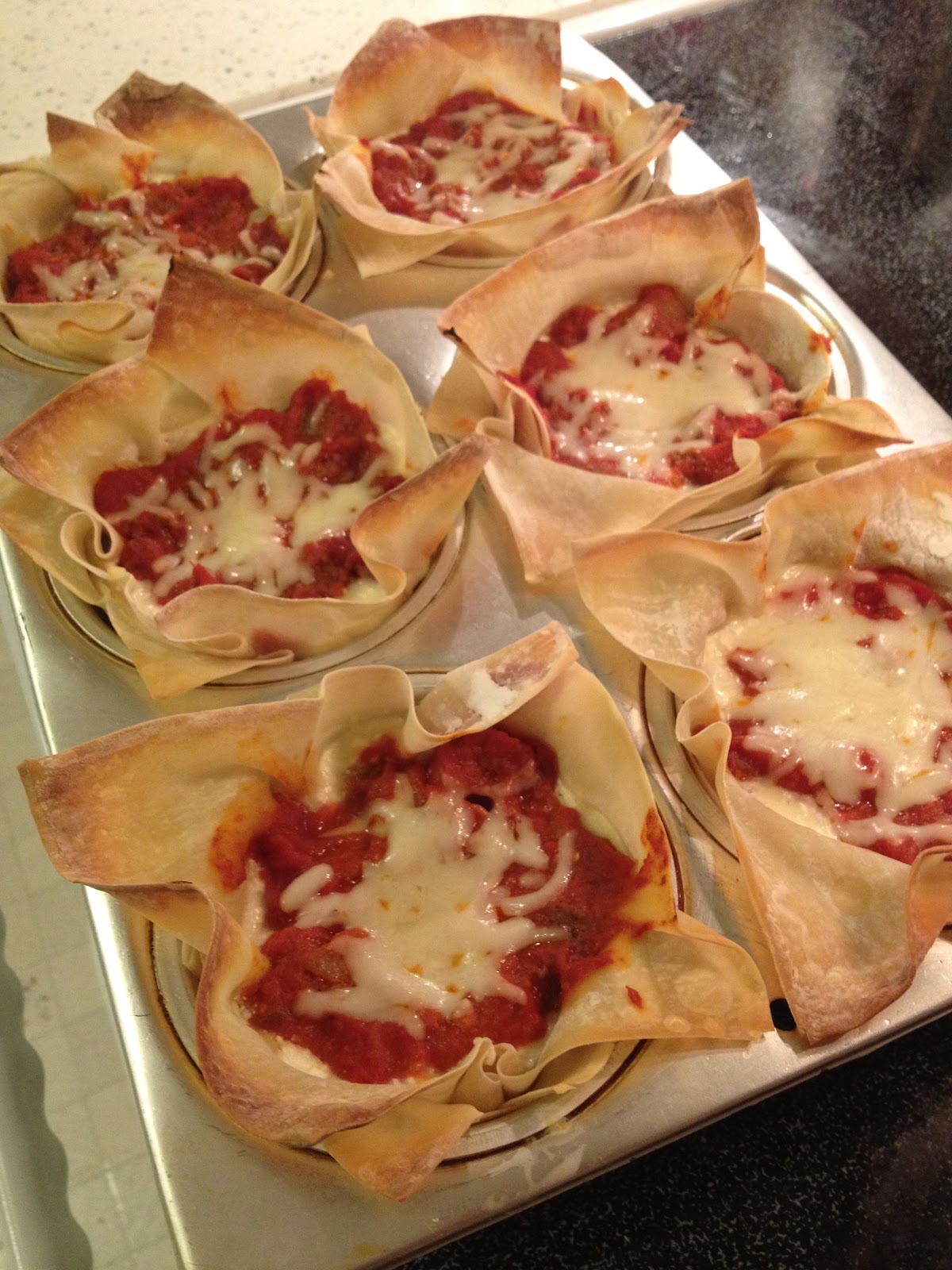 Eating & Muffin Tin Lasagna