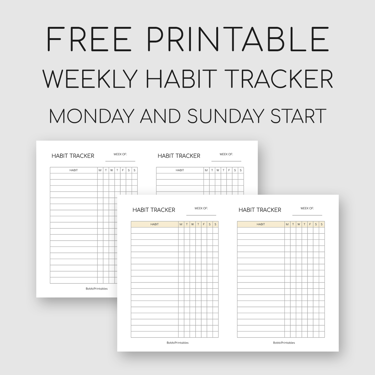 Printable Weekly Habit Tracker