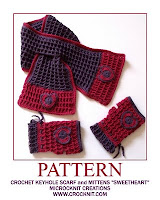 how to crochet, crochet patterns, keyhole scarf, fingerless mittens, hearts,