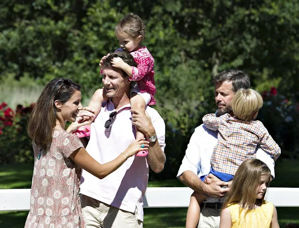 Danish Royal Family  posed for the media at the annual photo session at Grasten Slot.