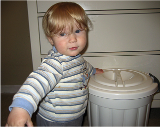 Jacob and his diaper pail by AmberStrocel, on Flickr Image: Jacob and his diaper pail by AmberStrocel, on Flickr