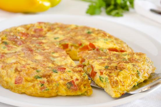 Frittata De Pimientos Y Cebolla
