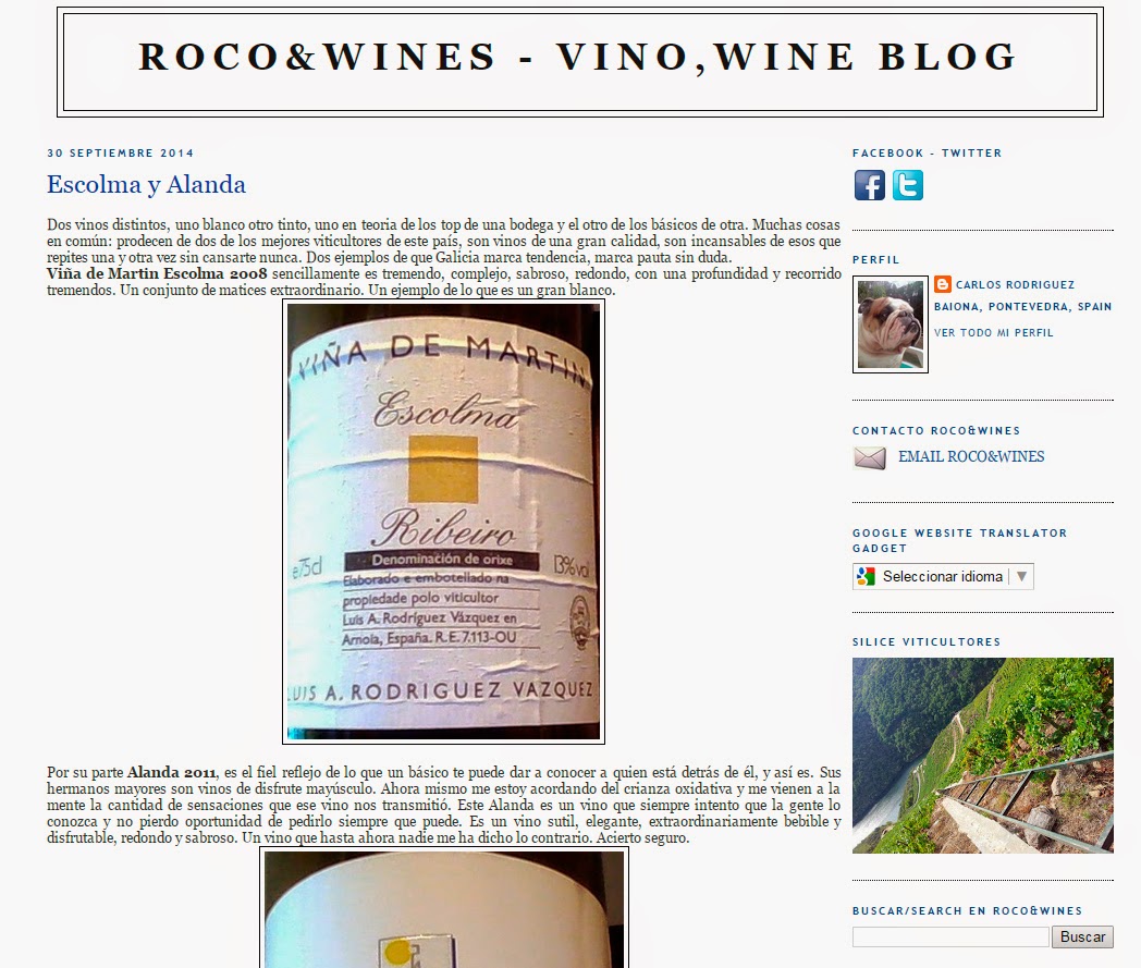 Entrevista al autor de ROCO&Wines