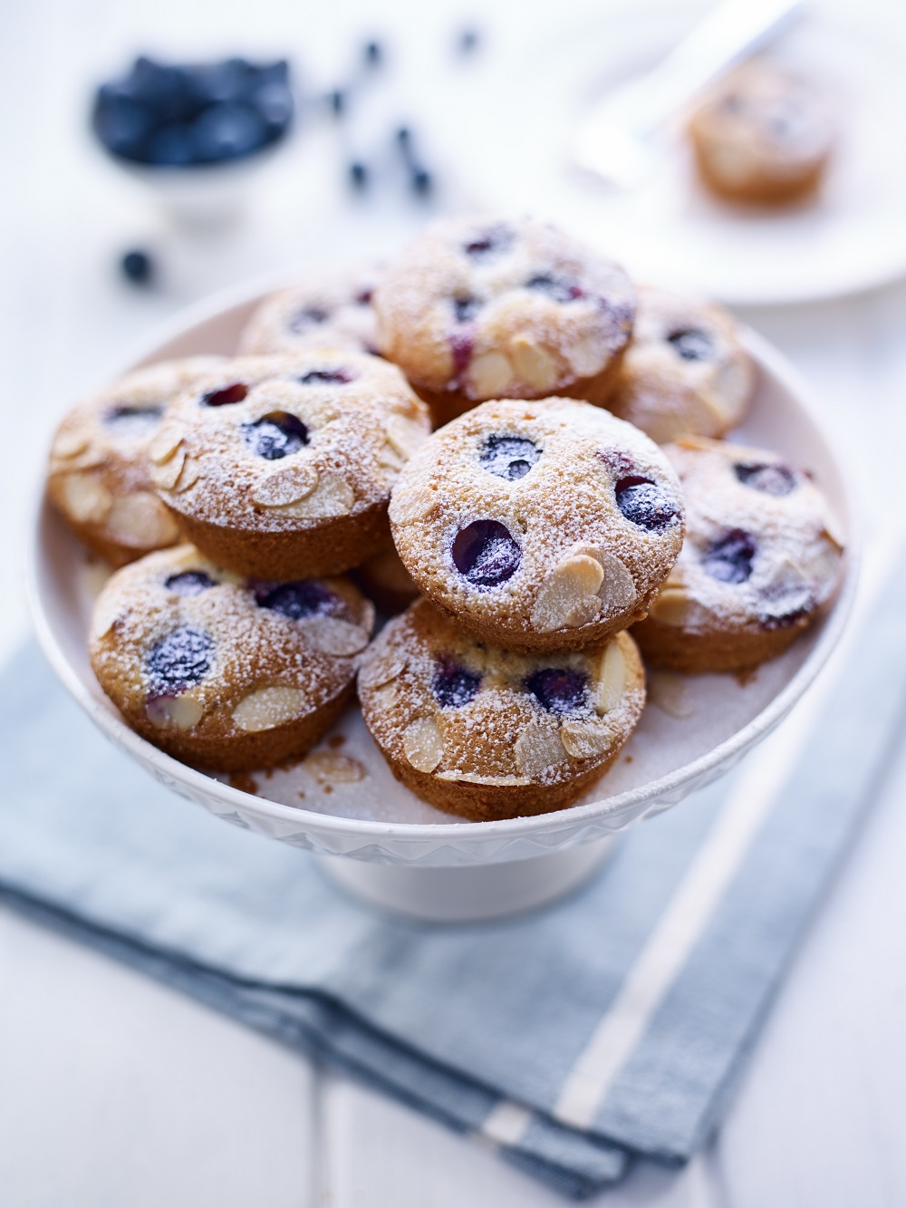 BerryWorld Blueberry Friands Topped With Flaked Almonds