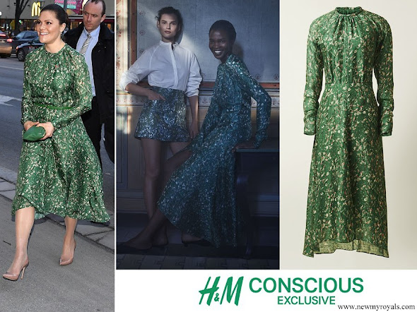 Crown Princess Victoria wore H&M dress from H&M Conscious Exclusive Collection 2018