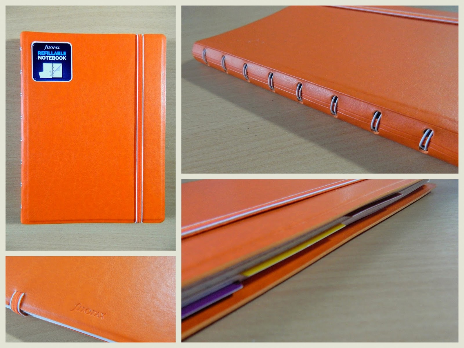 Filofax Refillable Notebook in orange, collage, 