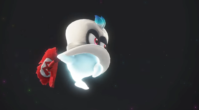 Super Mario Odyssey Cappy Mario's Cap holding merging