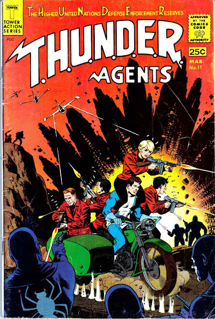 Thunder Agents v1 #11 tower silver age 1960s comic book cover art by Wally Wood Thunder Agents v1 #11 tower silver age 1960s comic book cover art by Wally Wood