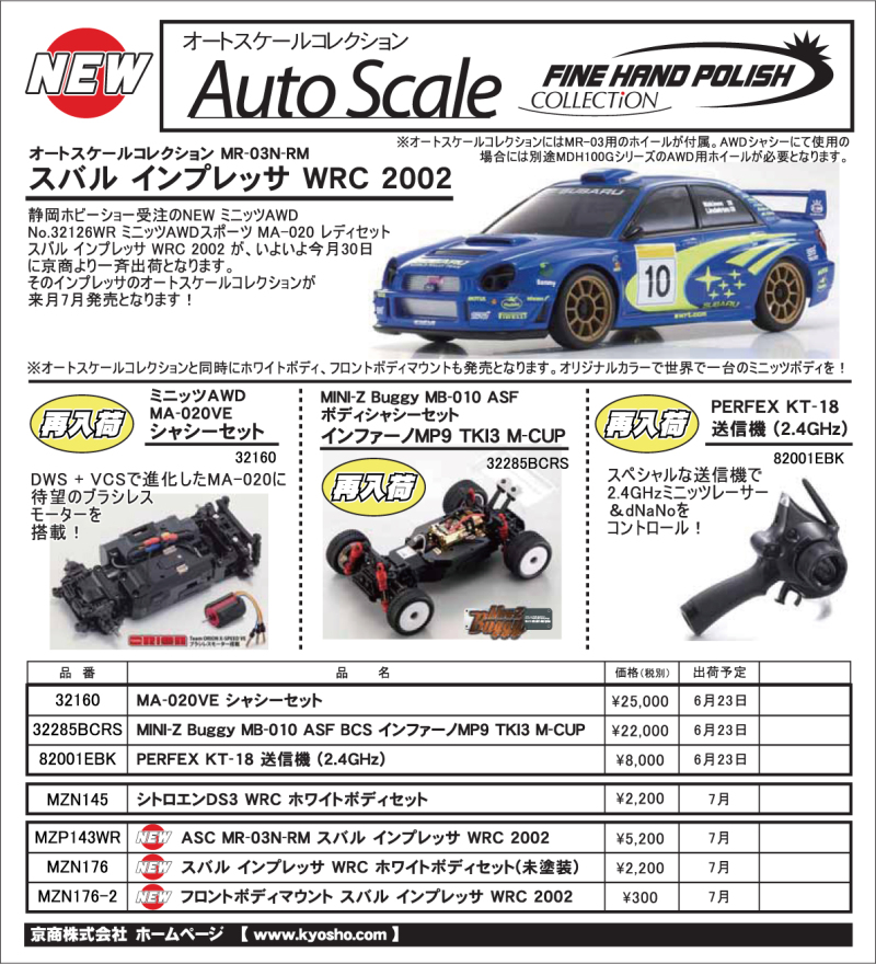 京商　オートスケールコレクション　スバル　インプレッサ　WRC 2002
