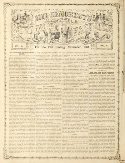 M'me Demorest's Quarterly Mirror of Fashions  November 1863 Illustration