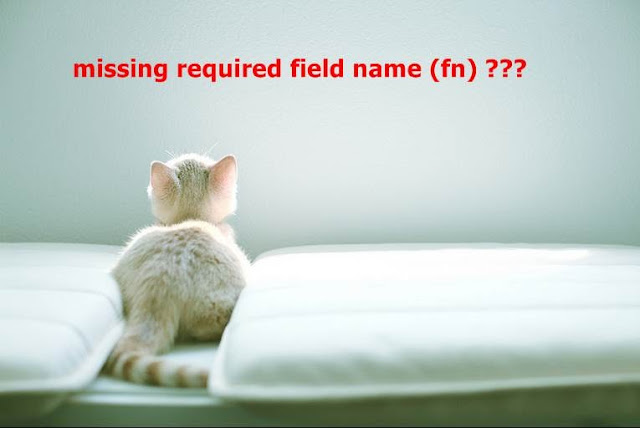warning:misiing required field name (fn)